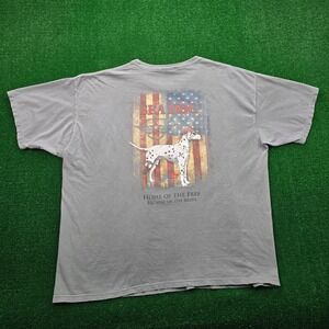 Sea Dog Tshirt Mens 3XL Gray Patriotic Home Of The Free Because Of The‎ Brave